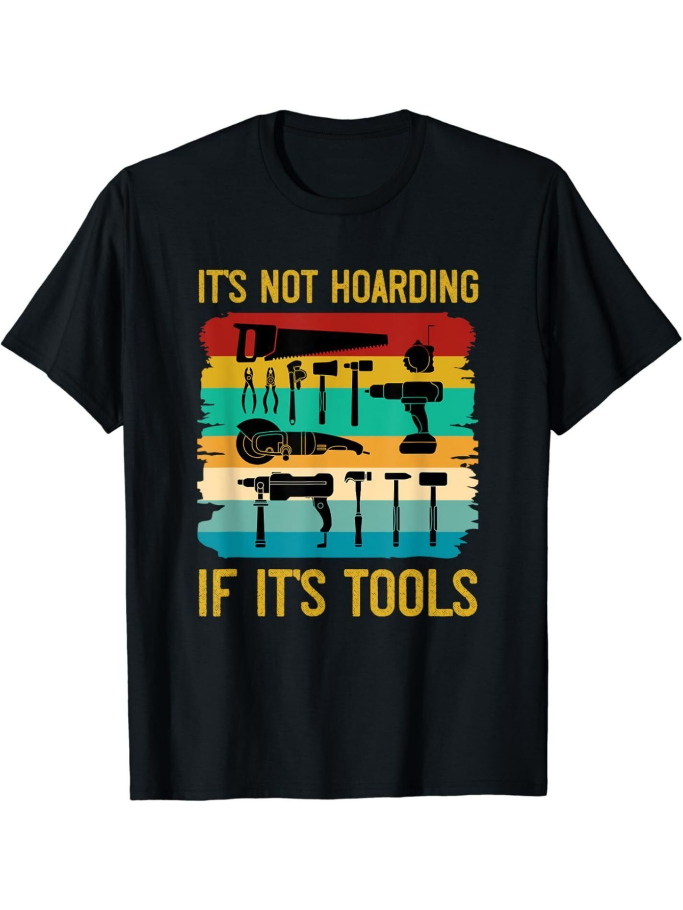 Collectible Vintage Tools - Camiseta Masculina Preta Engraçada com Estampa