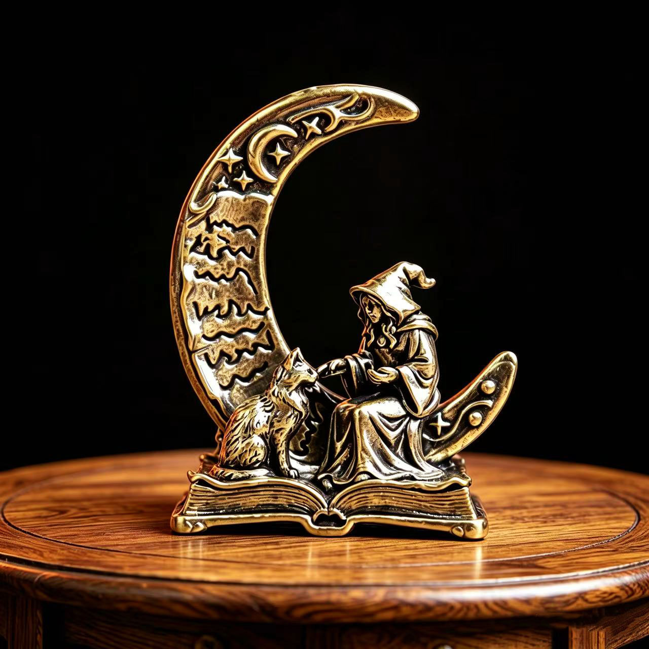 Vintage Collectible Ornaments - Estátua Decorativa de Bruxa da Lua