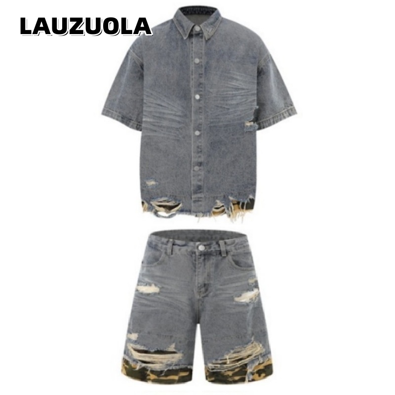 Vintage Zipper - Conjunto Masculino de Camisa de Manga