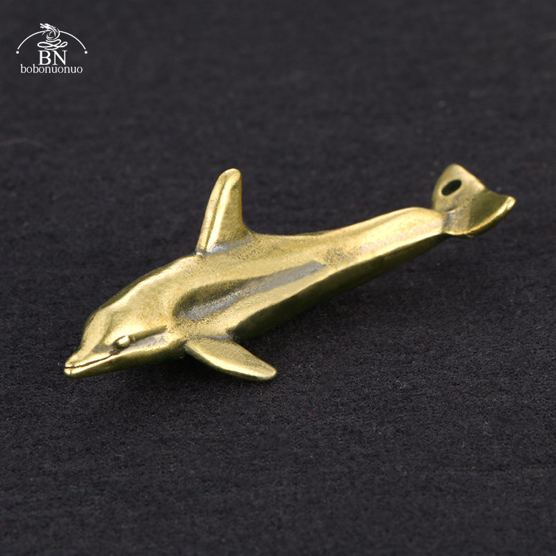 Vintage Collectible Ornaments - Latão maciço ornamentos golfinho mar do
