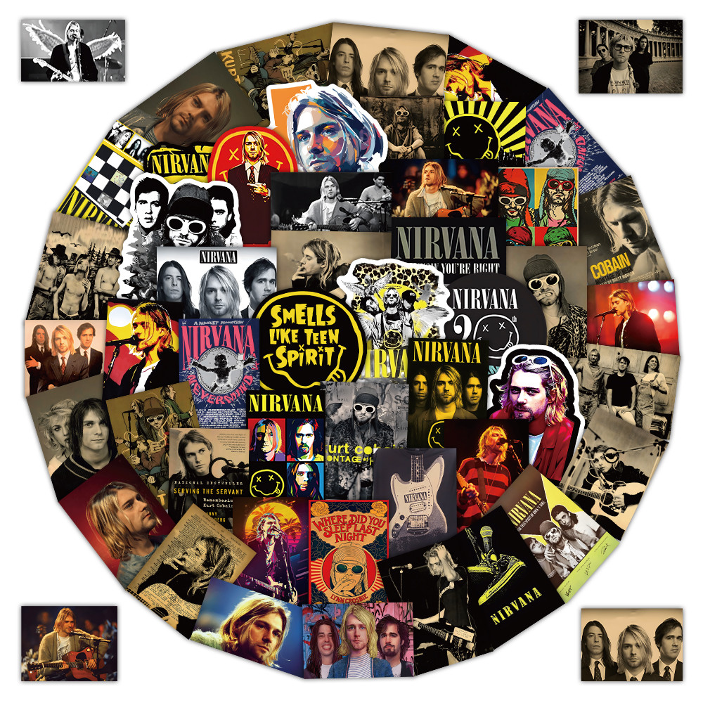 Vintage Things Collection - 52 Adesivos da Banda Nirvana -