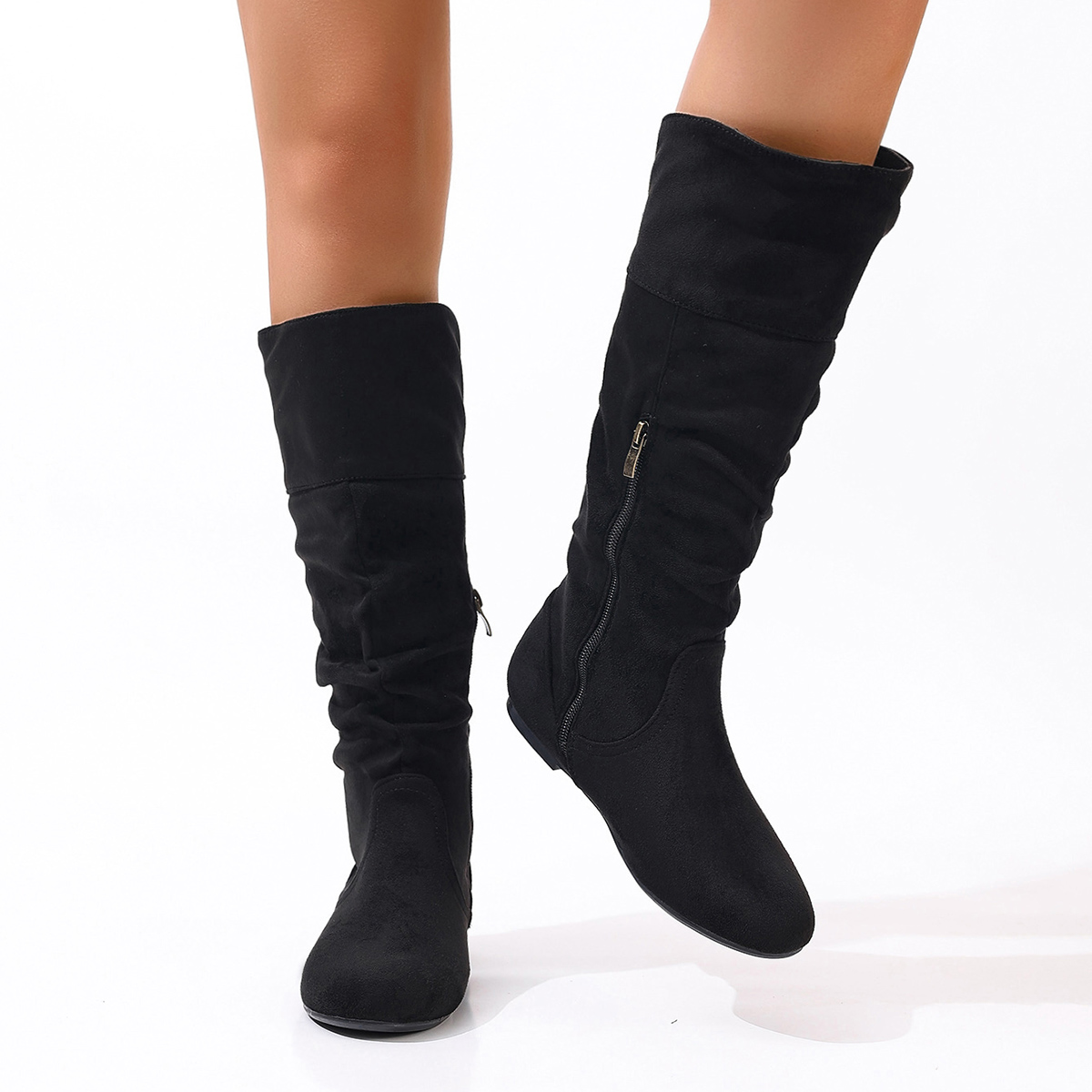 Vintage Zipper - Botas Femininas Vintage de Moda Simples