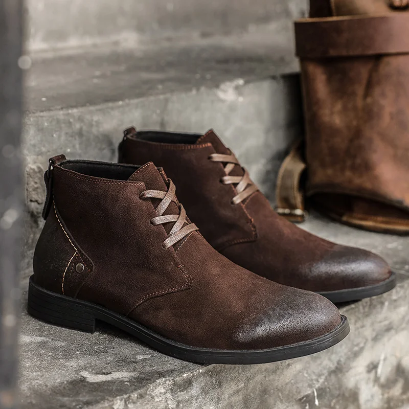 Nova camurça de vaca botas de  - Vintage Zipper avaliação e preço