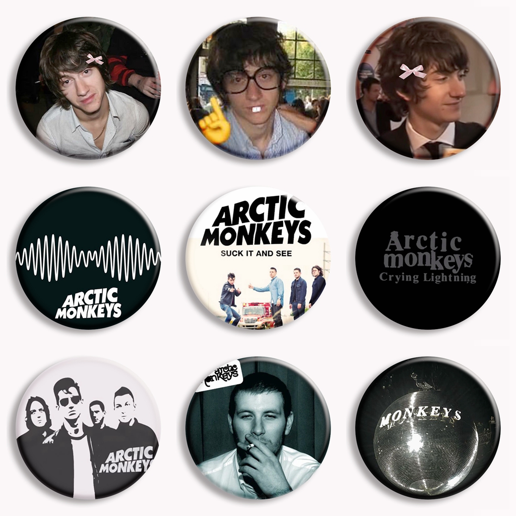 Vintage ártico macacos banda d - Vintage Collectible Buttons avaliação e preço