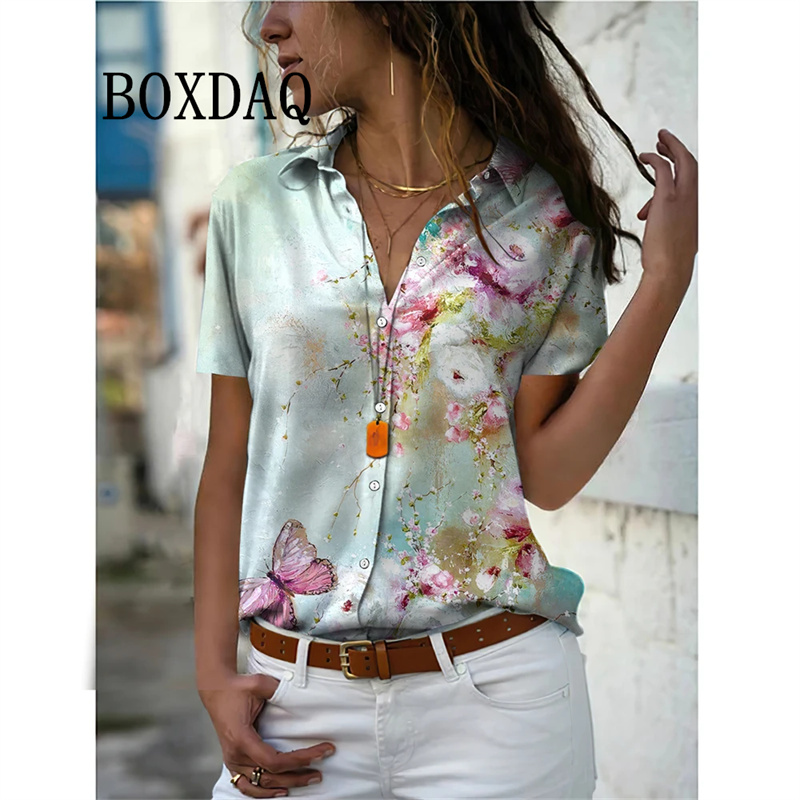 Verão camisa feminina vintage  - Vintage Collectible Buttons avaliação e preço