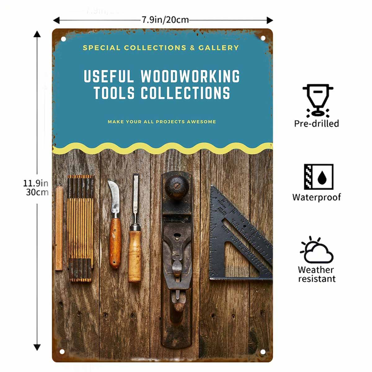 Placa de Metal Vintage 2D Plan - Collectible Vintage Tools avaliação e preço