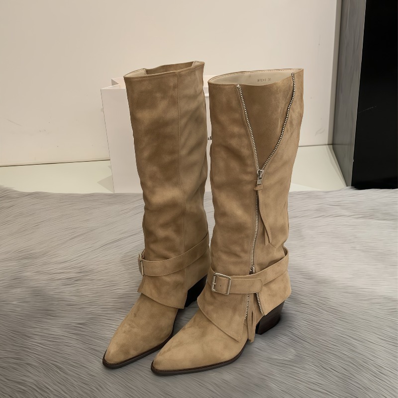Botas Femininas de Cano Longo  - Vintage Zipper avaliação e preço