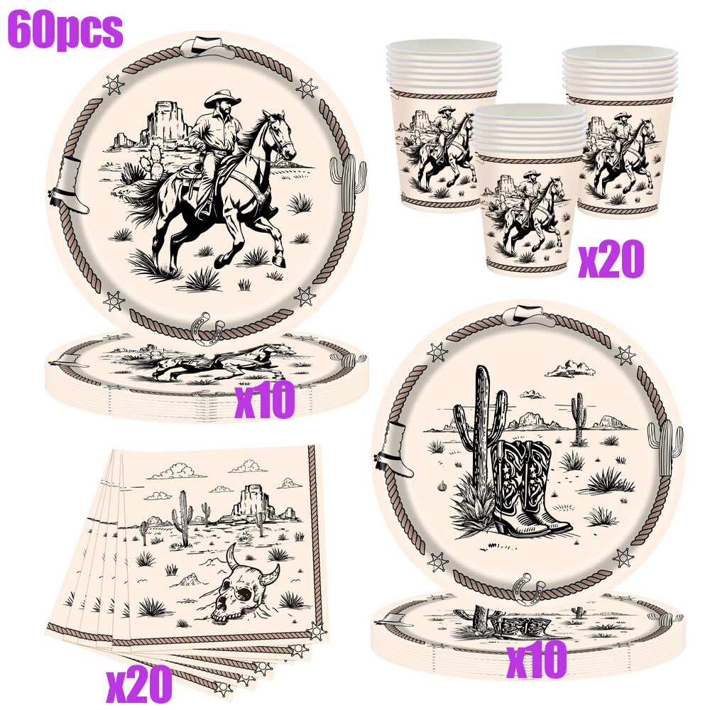 Louça Descartável Tema Vaqueir - Vintage Things Collection avaliação e preço